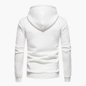 Sudadera con capucha para hombre – Textura acolchada – Corte informal blanco 2