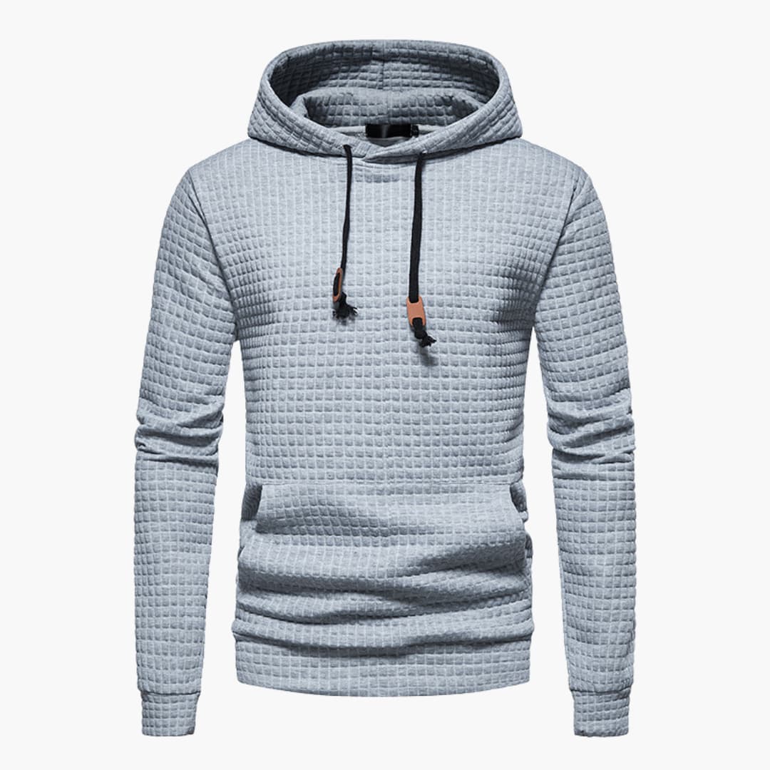 Sudadera con capucha para hombre – Textura acolchada – Corte informal blanco 3