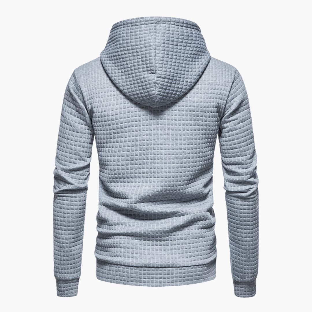 Sudadera con capucha para hombre – Textura acolchada – Corte informal blanco 4