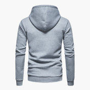 Sudadera con capucha para hombre – Textura acolchada – Corte informal blanco 4