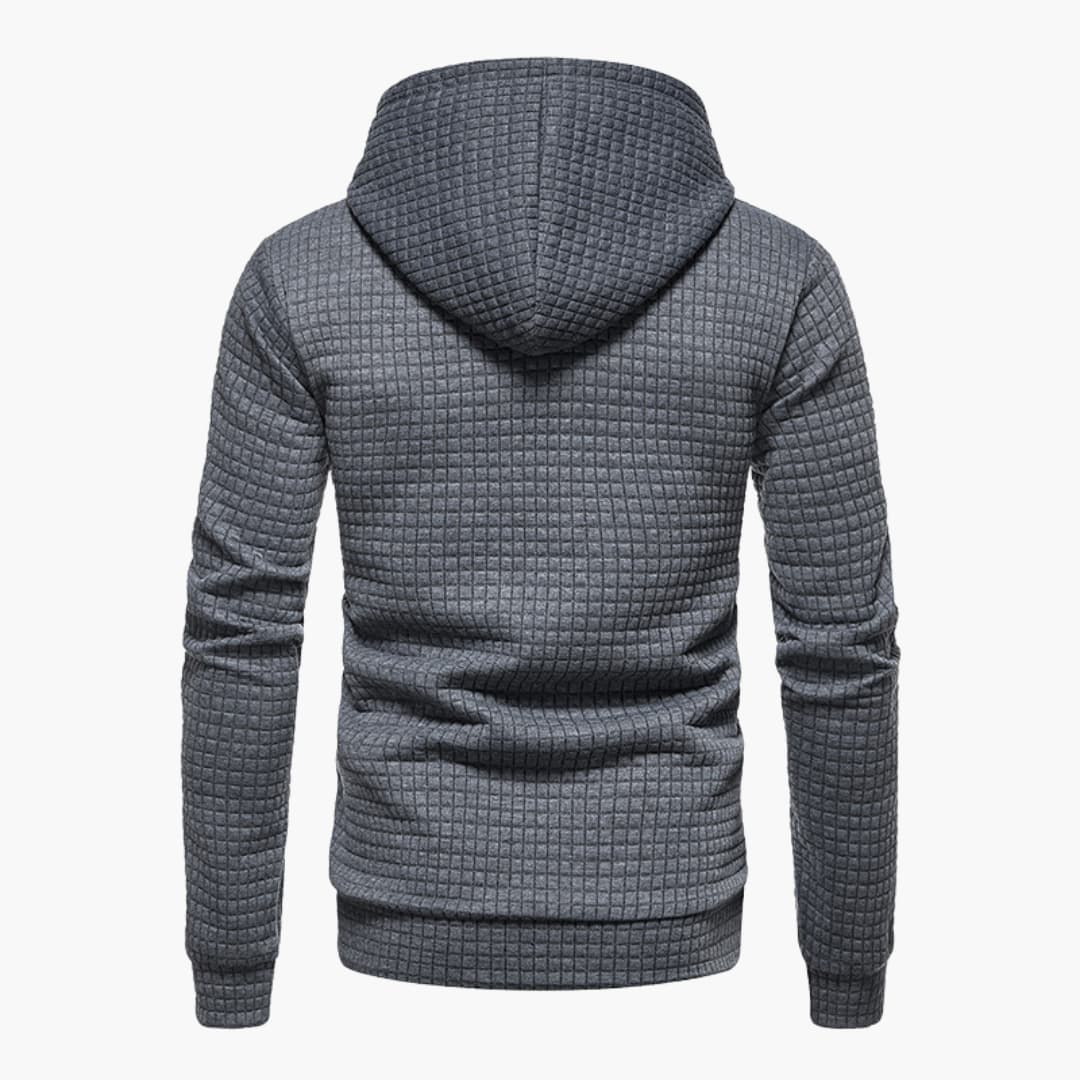 Sudadera con capucha para hombre – Textura acolchada – Corte informal blanco 8