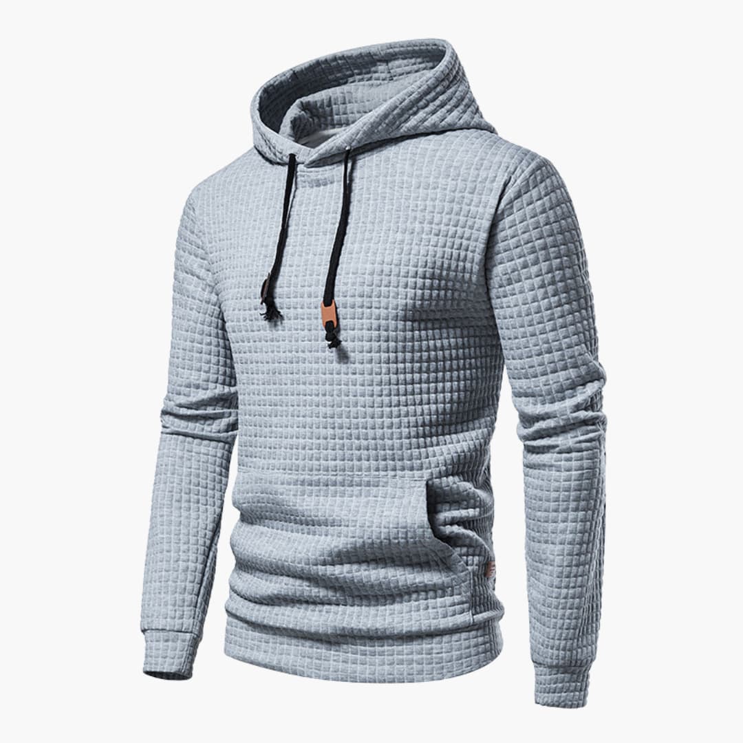 Sudadera con capucha para hombre – Textura acolchada – Corte informal blanco 9