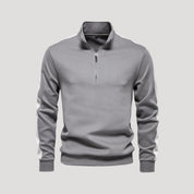Sudadera con cremallera de un cuarto para hombre - Corte deportivo - Detalle en contraste en las mangas 0