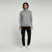 Sudadera con cremallera de un cuarto para hombre - Corte deportivo - Detalle en contraste en las mangas 1