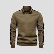 Sudadera con cremallera de un cuarto para hombre - Corte deportivo - Detalle en contraste en las mangas 11