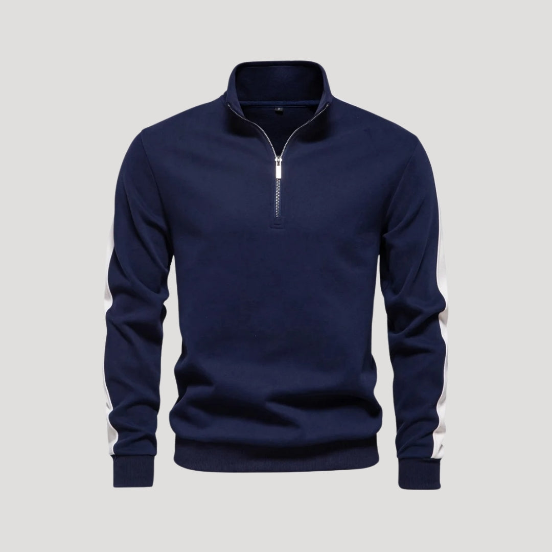 Sudadera con cremallera de un cuarto para hombre - Corte deportivo - Detalle en contraste en las mangas 12