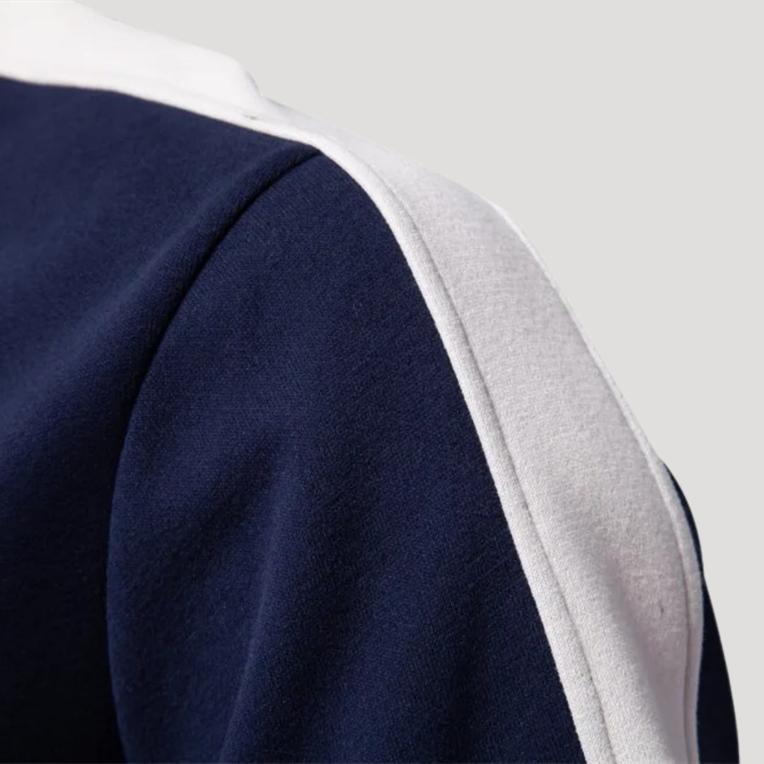 Sudadera con cremallera de un cuarto para hombre - Corte deportivo - Detalle en contraste en las mangas 8