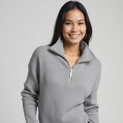 Suéter con cremallera – Punto acanalado – Estilo casual unisex 1