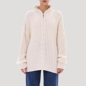 Suéter con cremallera de un cuarto – Punto acanalado – Look deportivo informal 3