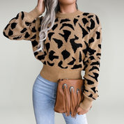 Suéter con estampado de leopardo – Punto acogedor – Look casual de otoño 3