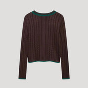 Suéter de cuello en V – Punto trenzado – Look deportivo y chic de invierno 7