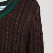 Suéter de cuello en V – Punto trenzado – Look deportivo y chic de invierno 8