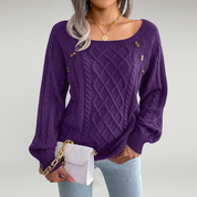 Suéter de punto con cuello cuadrado 12