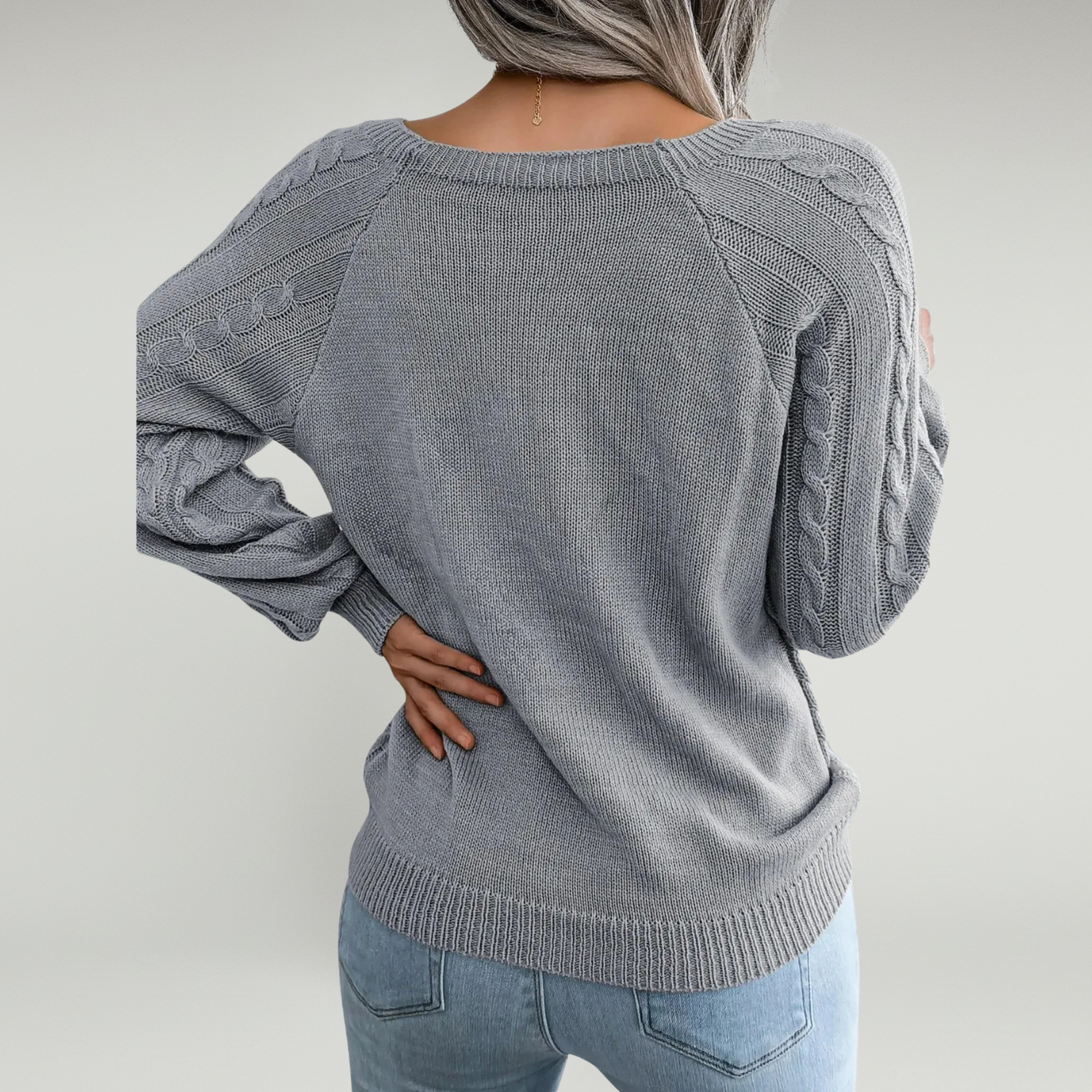 Suéter de punto con cuello cuadrado 3