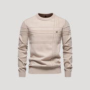 Suéter de punto de cuello redondo para hombre – Detalle texturizado – Look informal y elegante 10