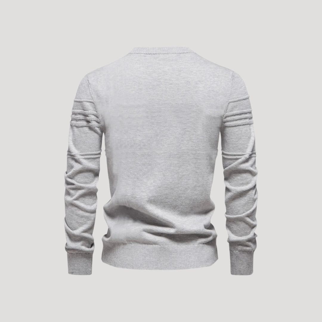 Suéter de punto de cuello redondo para hombre – Detalle texturizado – Look informal y elegante 2