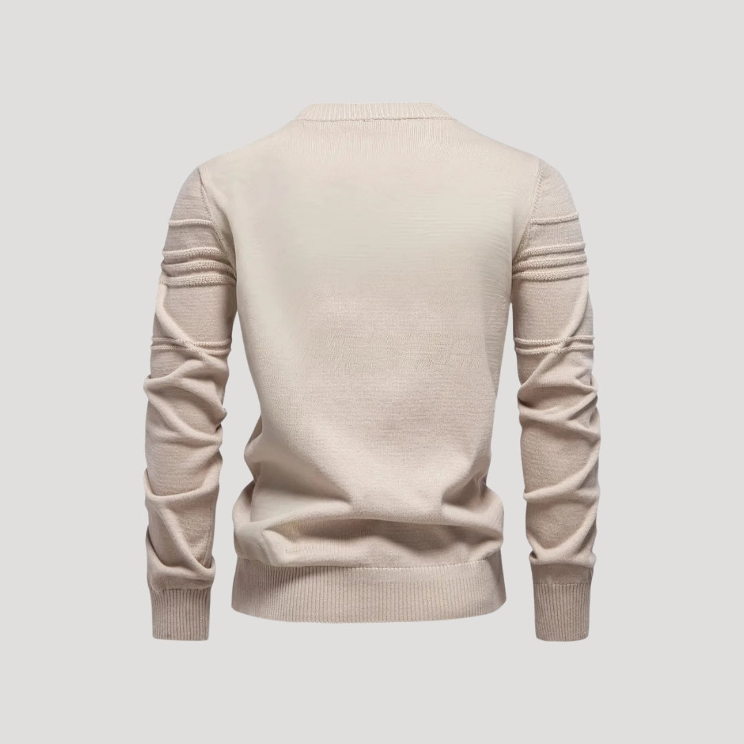 Suéter de punto de cuello redondo para hombre – Detalle texturizado – Look informal y elegante 6