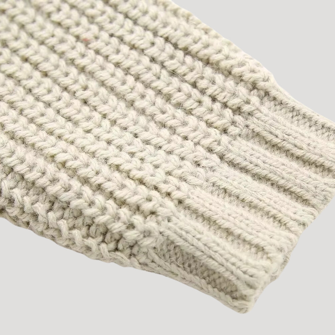 Suéter de punto grueso, cuello vuelto y bolsillo acogedor 5