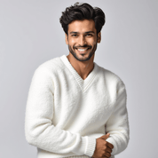Suéter de punto para hombre – Cuello en V suave – Corte clásico de invierno 1