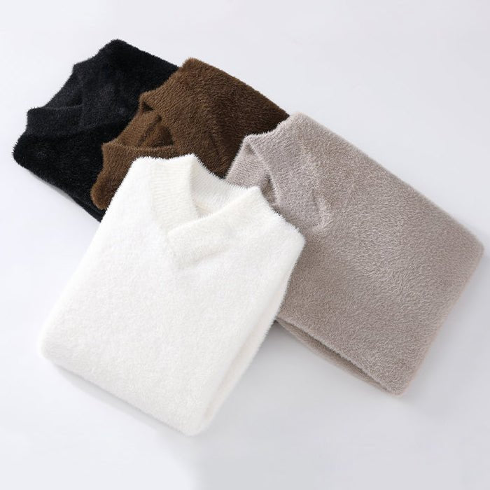 Suéter de punto para hombre – Cuello en V suave – Corte clásico de invierno 4