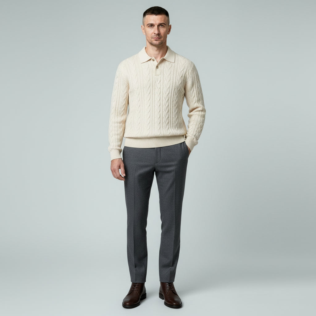 Suéter retro de manga larga para hombre 1