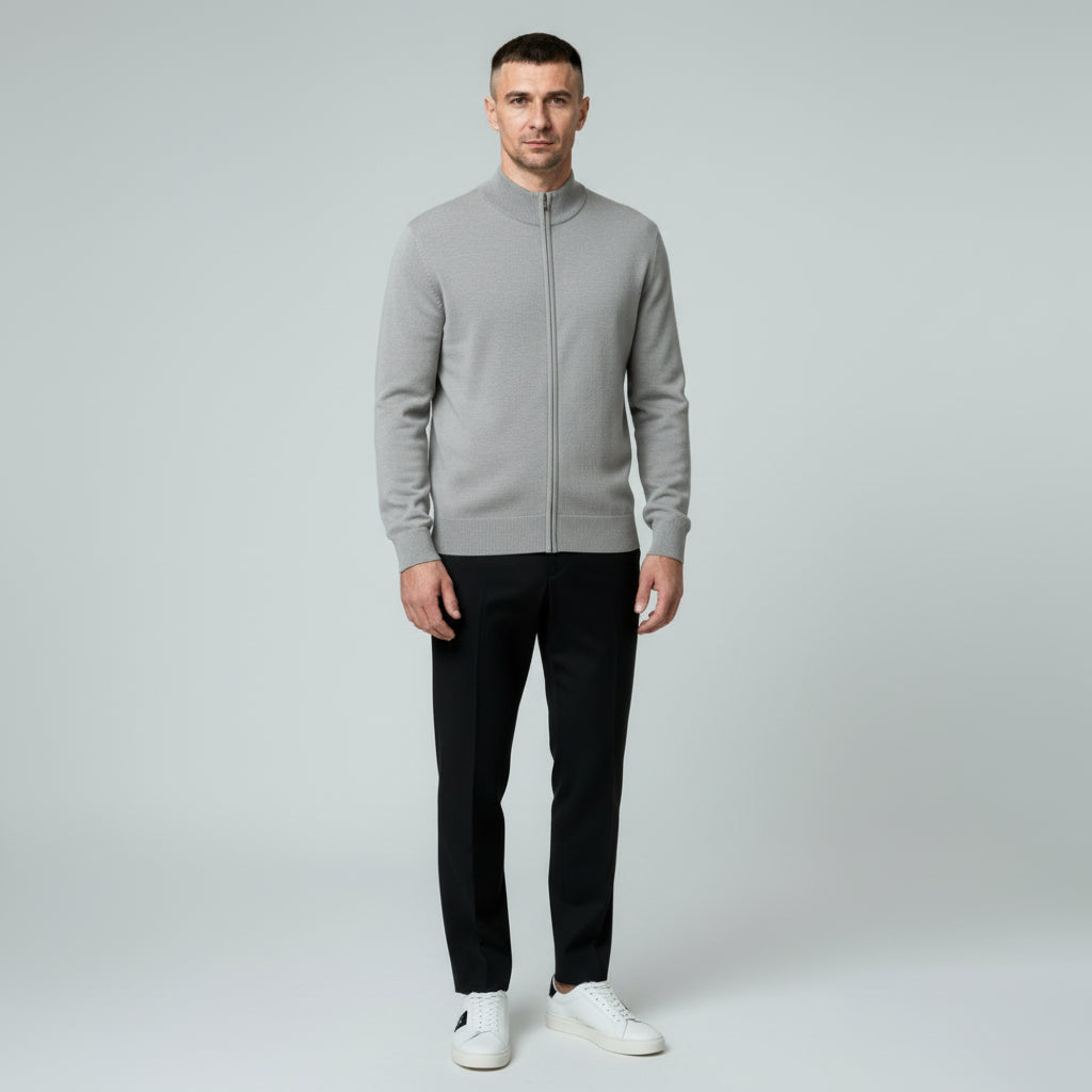 Suéter tipo cárdigan elegante y ajustado para hombre 1