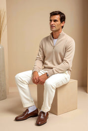 Suéter tipo cárdigan elegante y ajustado para hombre 6