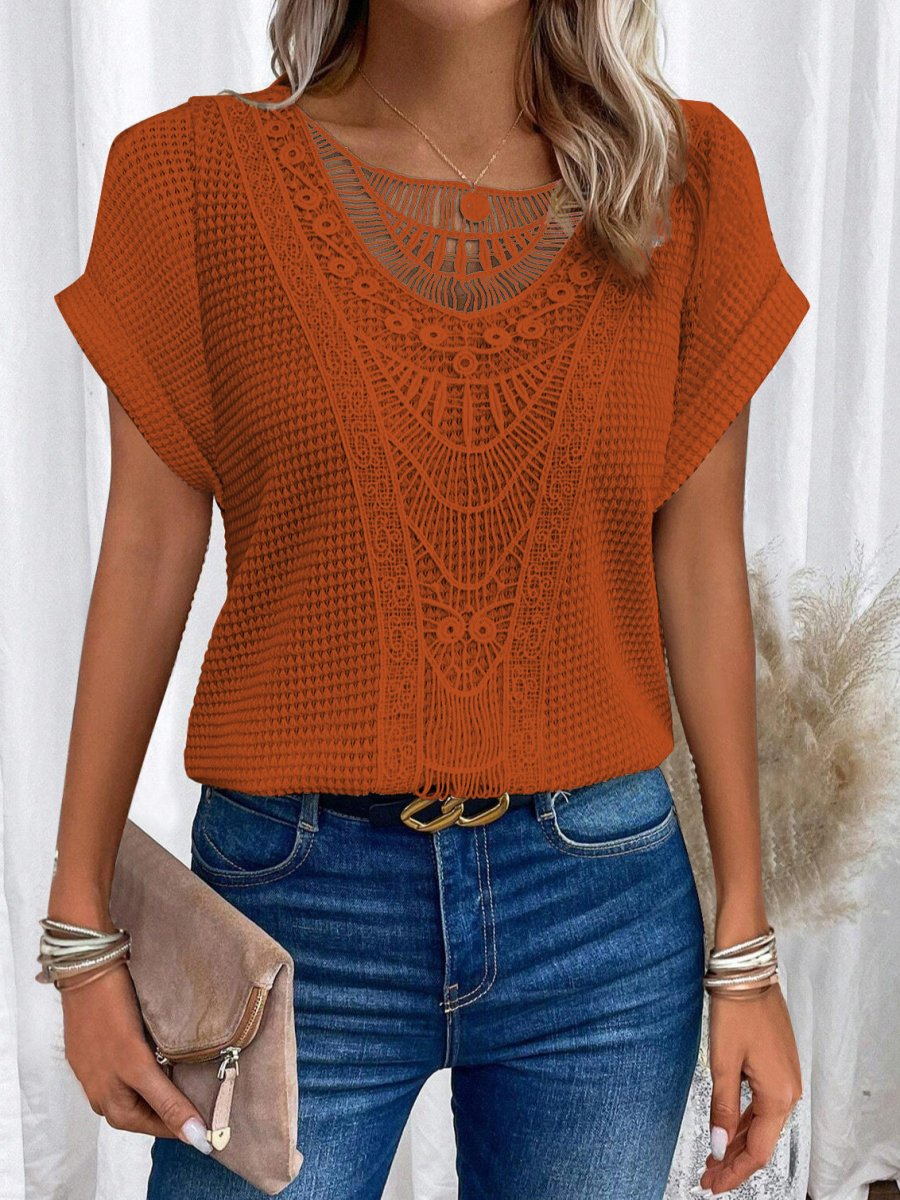 Top con detalle de encaje – Algodón transpirable – Estilo boho chic 4