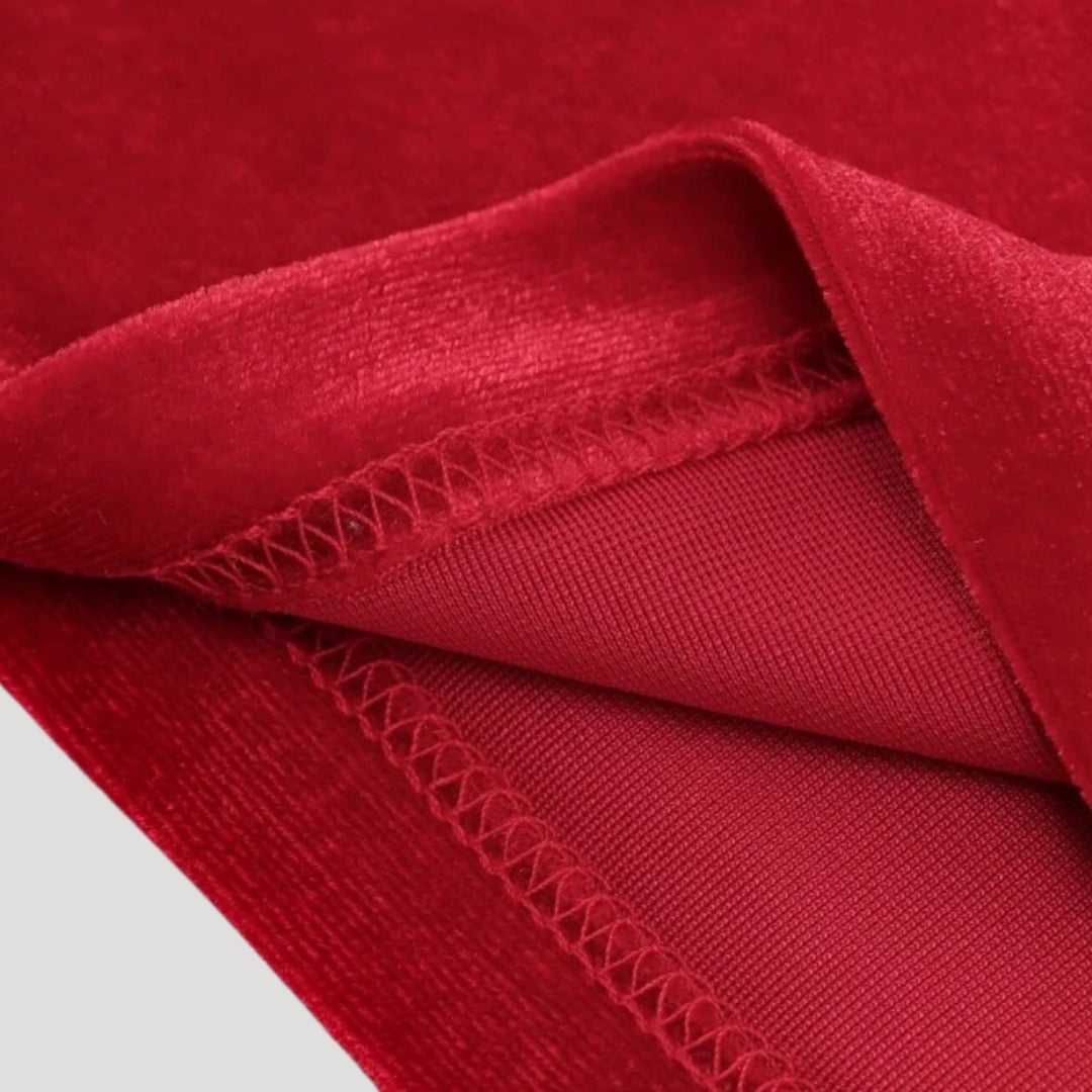 Top de terciopelo de un solo hombro para fiesta elegante 5