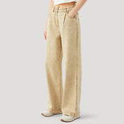 Vaqueros de pierna ancha con cintura elástica: ajuste cómodo para el día a día 0