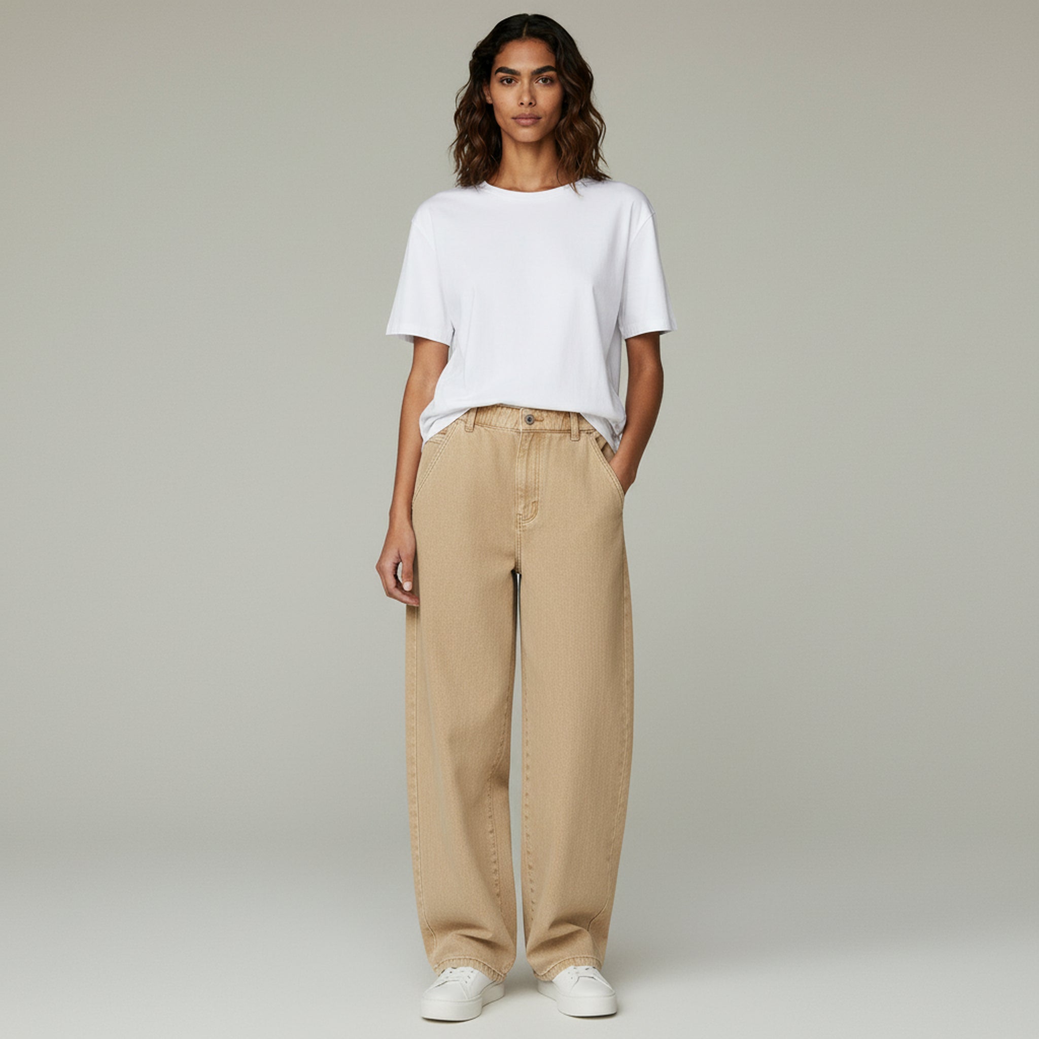 Vaqueros de pierna ancha con cintura elástica: ajuste cómodo para el día a día 1