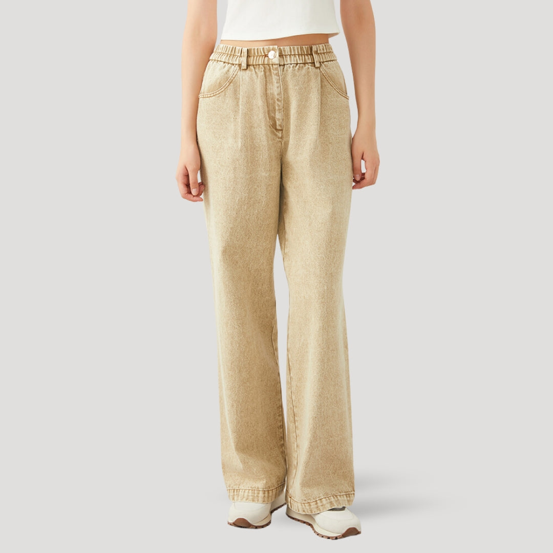 Vaqueros de pierna ancha con cintura elástica: ajuste cómodo para el día a día 2