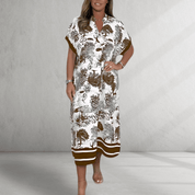 Vestido camisero – Estampado natural – Corte midi relajado 4