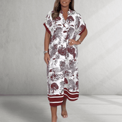 Vestido camisero – Estampado natural – Corte midi relajado 5