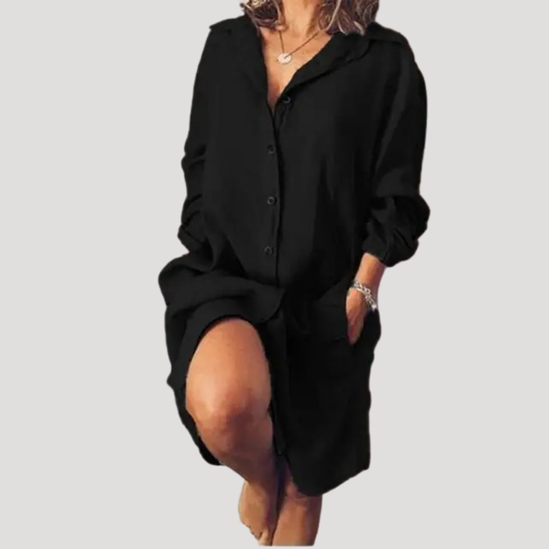 Vestido camisero de mezcla de poliéster para un estilo informal y cotidiano. 2