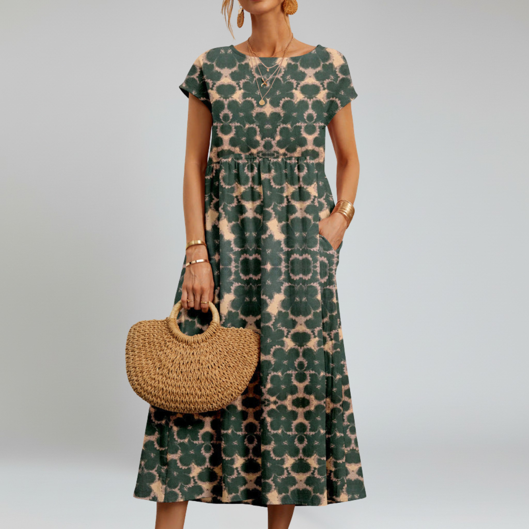 Vestido floral – Silueta fluida – Estilo elegante para el día y la noche 0