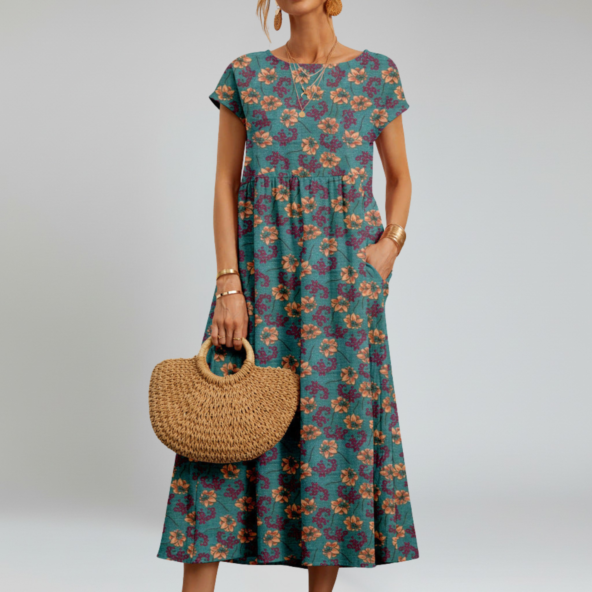 Vestido floral – Silueta fluida – Estilo elegante para el día y la noche 6