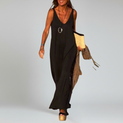 Vestido largo – Escote en V favorecedor – Elegancia veraniega sin esfuerzo 2