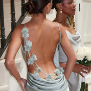 Vestido largo con cuello vuelto para invitada de boda 6