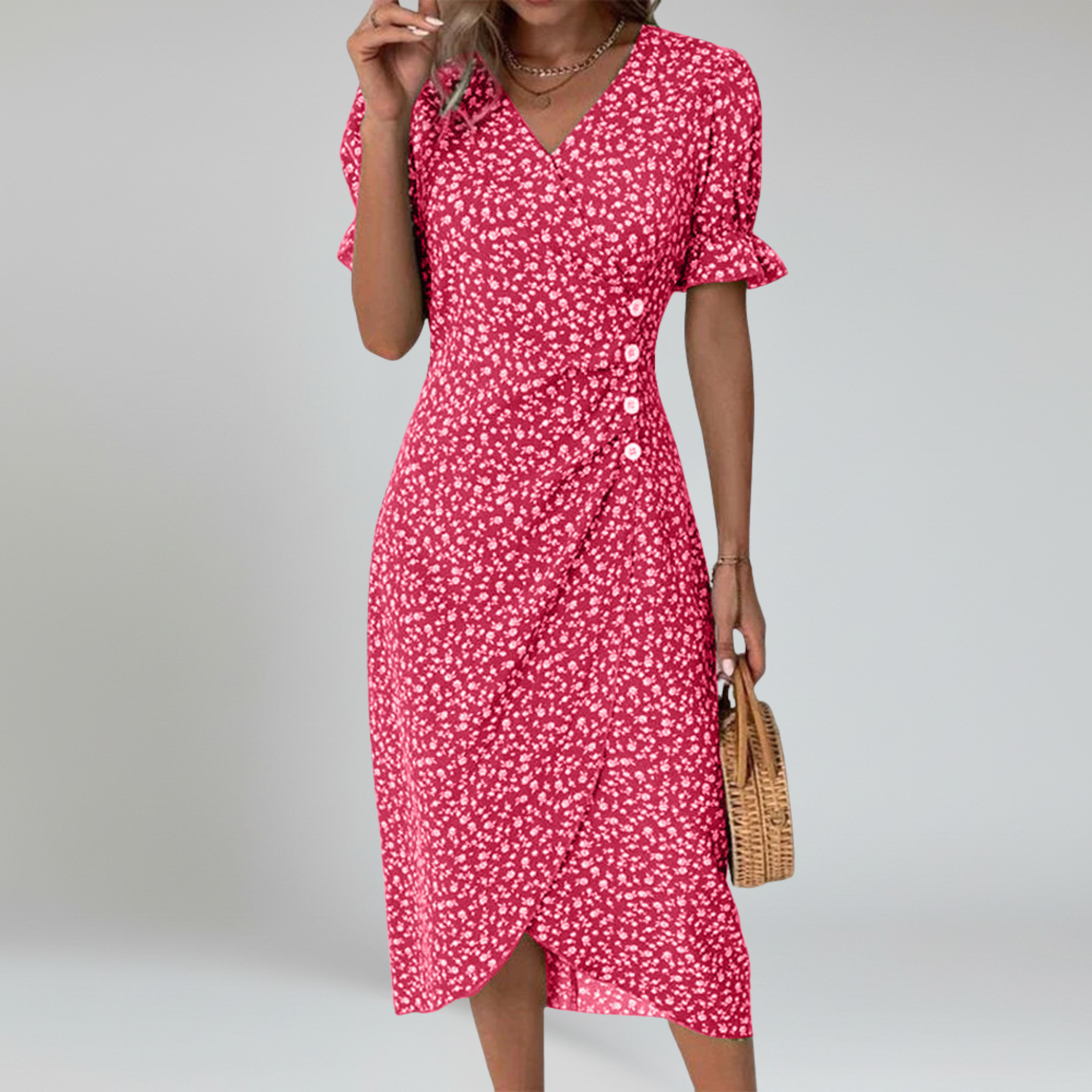 Vestido largo con escote en V: elegancia veraniega sin esfuerzo 5