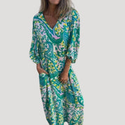 Vestido largo con mangas – Escote en V favorecedor – Estilo playero chic 2