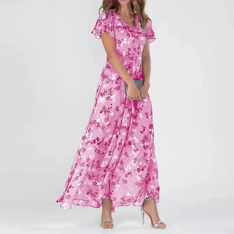 Vestido largo de gasa floral: estilo veraniego ligero y fluido 0