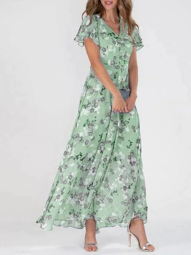 Vestido largo de gasa floral: estilo veraniego ligero y fluido 2
