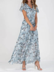 Vestido largo de gasa floral: estilo veraniego ligero y fluido 3