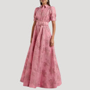 Vestido largo floral con mangas abullonadas: estilo elegante para invitadas de boda 4