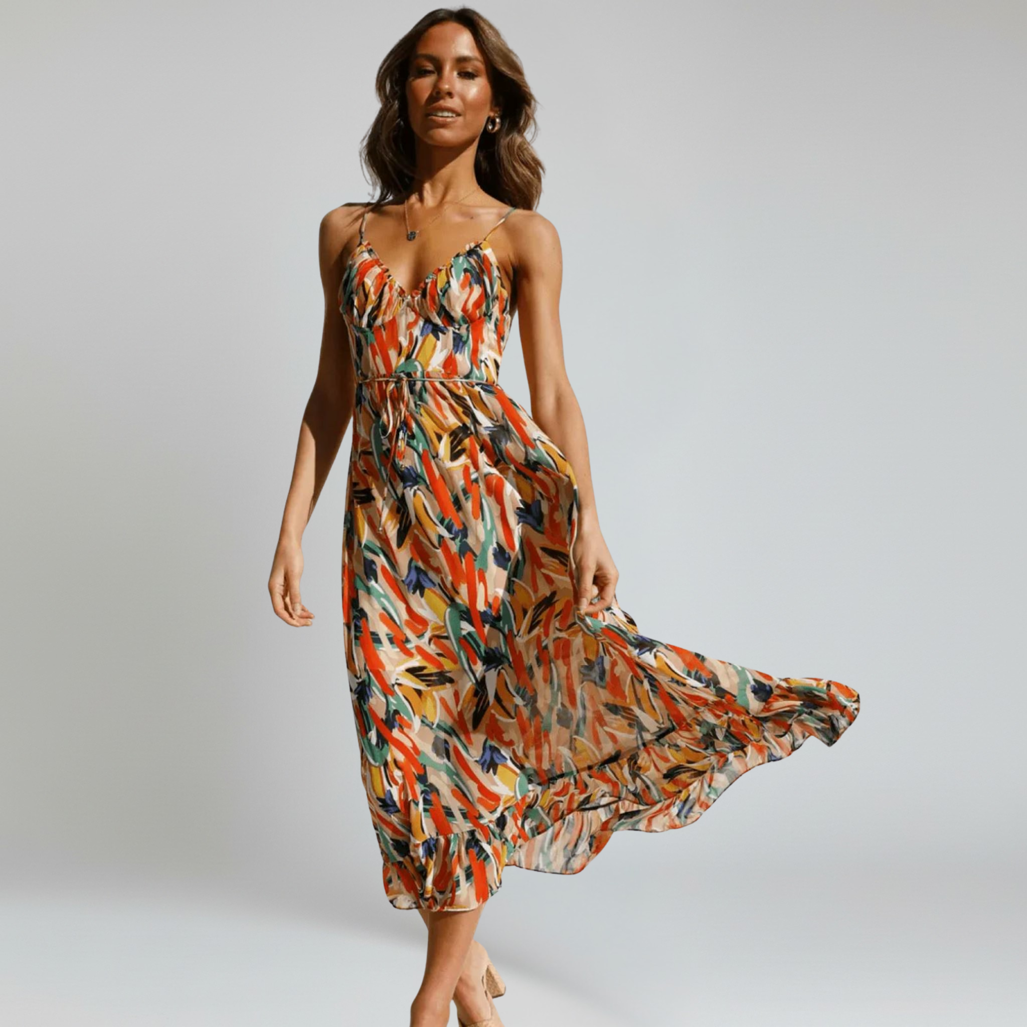 Vestido midi – Tejido transpirable – Vibras veraniegas sin esfuerzo 0