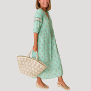 Vestido midi de mujer estilo boho playero con bolsillos 3