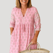 Vestido midi de mujer estilo boho playero con bolsillos 5