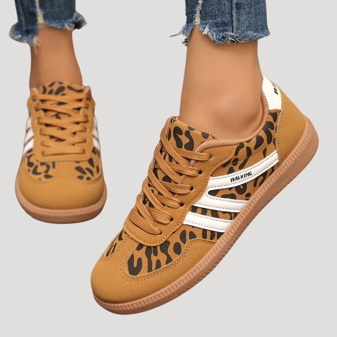 Zapatillas retro con cordones y rayas en contraste para mujer 0
