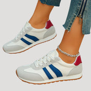 Zapatillas retro para correr con cordones y detalle de rayas 1